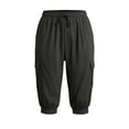 thumbnail image 7 of Women's Lightweight Capri Pants Quick Dry Cargo Pants Elastic Waist Drawstring Cropped Casual Jogger Pants with Pockets Hiking Pants Dark Gray, 7 of 7