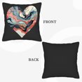 thumbnail image 6 of Set of 2 Decorative Throw Pillow Covers 18x18in - Heart - Shaped Colorful Marbled Design on Black Background for Couch Bed Car, 6 of 8