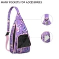 thumbnail image 4 of Fashion Butterfly Pattern Shoulder Bag - Lightweight Tear-resistant Chest Pack, Adjustable Strap Sling Backpack for Hiking/Camping, 4 of 4