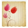 thumbnail image 3 of Ambesonne Floral Shower Curtain, Red Flowers Nature, 69"Wx84"L, Sand Brown Red Pink, 3 of 5