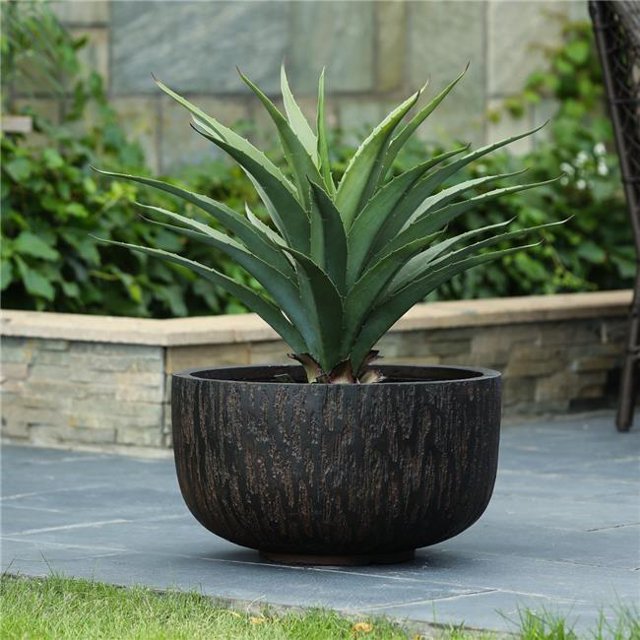 Luxen Home WHPL1115 Planteur Rond de 9,75 Po MgO&44; Brun