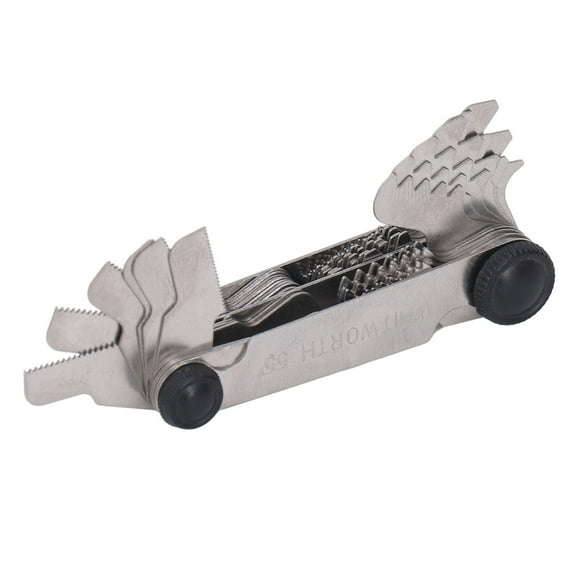 Metric Imperial Screw Gauge, Check Size Metric Imperial Thread Gauge Strong Universal Corrosion Resistant with Locking Device for Measurement