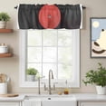 thumbnail image 2 of Vintage Record Valance Curtain |red Black Record Abstract Art Simple Window Valances Rod Pocket Short Curtains Window Treatments for Kitchen Bedroom Bathroom Laundry 60" x 14", 2 of 9