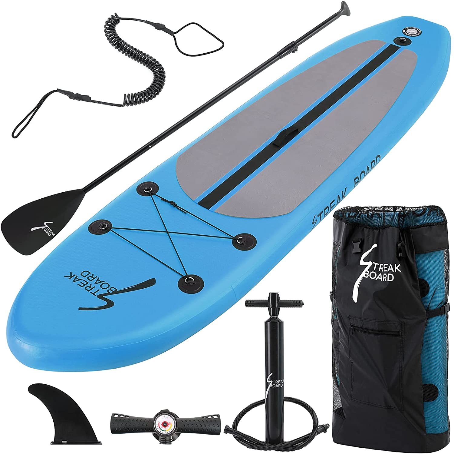 Blue XQ Max Stand Up Paddle SUP Board Blue Inflatable & Paddle Pump Bag 10ft 