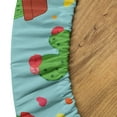 thumbnail image 5 of Ambesonne Tropical Emoji Fitted Round Tablecloth, Cactus Hearts Flower, 36"- 40" Diameter, Fern Green Mustard, 5 of 5