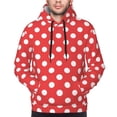 thumbnail image 4 of Hoodies for Men - White polka dot red Long Sleeve Comfrt Men'S Fashion Hoodies & Sweatshirts, Sweatshirts for Men Hoodies Pullover Clothing Clothes with Pouch, 4 of 7