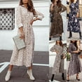 thumbnail image 1 of Tralilbee Nouvelle Robe Chemise à Imprimé Léopard pour Femmes, Élégante, à Imprimé Moucheté, à Manches Longues, pour le Bureau et les Déplacements, Robe Longue Ajustée, Robe Rétro à Col à Revers, 1 of 3