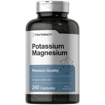 Potassium Magnesium Supplement | 240 Capsules | Non-GMO & Gluten Free | by Horbaach