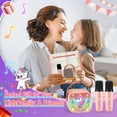 thumbnail image 5 of Mini Karaoke Machine for Kids, Birthday Gifts for 3 4 5 6 7 8 9 10 Year Old Girls, 2 Wireless Karaoke Microphones for Kids, Portable Bluetooth Speaker, Gifts for Girls, 5 of 8
