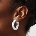 thumbnail image 4 of Sterling Silver Polished Oval Hoop Earrings (27x31.6), 4 of 6