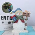 thumbnail image 3 of Navidad iluminada escultura de muñeco de nieve decoraciones de muñeco de nieve de resina favores de fiesta de Navidad JShteea El nuevo, 3 of 9