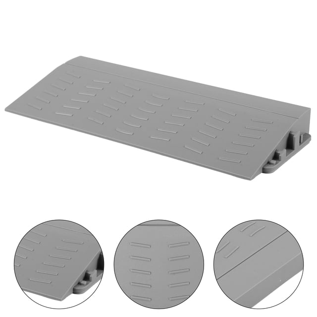 Plastic Threshold Ramp for Doorways Bathrooms Anti Slip Surface Compatible with Sweeping Robots Wheelchairs 1 Set Black
