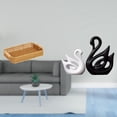 thumbnail image 2 of Elegante Juego De Cesta De Frutas Tejida Y Figura De Cisne De Porcelana Para Servir Refrigerios De Escritorio Y Decorar La Oficina En Casa. Plato De Exhibición Coleccionable., 2 of 8