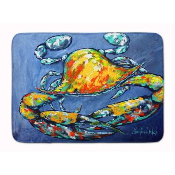 Carolines Treasures MW1269RUG Blue Gray Kinda Day Crab Machine Washable Memory Foam Mat 19 X 27" multicolor