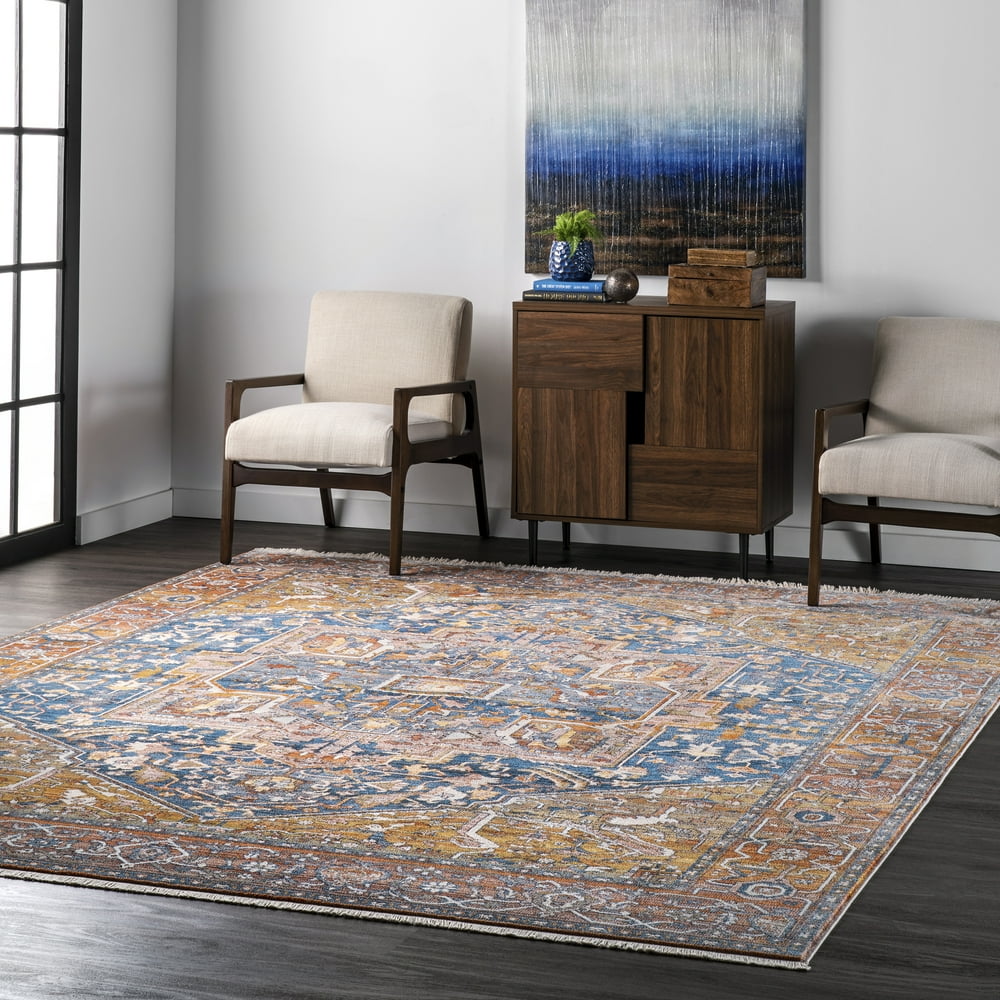 nuLOOM Ethel Medallion Fringe Area Rug or Runner