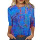 thumbnail image 2 of ICHUANYI Clearance Fashion Woman Round Neck 3/4Sleeve T-Shirt Printing Blouse Tops Sweatshirt(Dark Blue, XXL) ICHUANYI WER2023080913058, 2 of 4