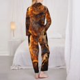 thumbnail image 3 of Bingfone Womens Pajama Sets Gold Flame Pattern Wolf Print,Long Sleeve Loungewear Pajamas Set-XX-Large, 3 of 8