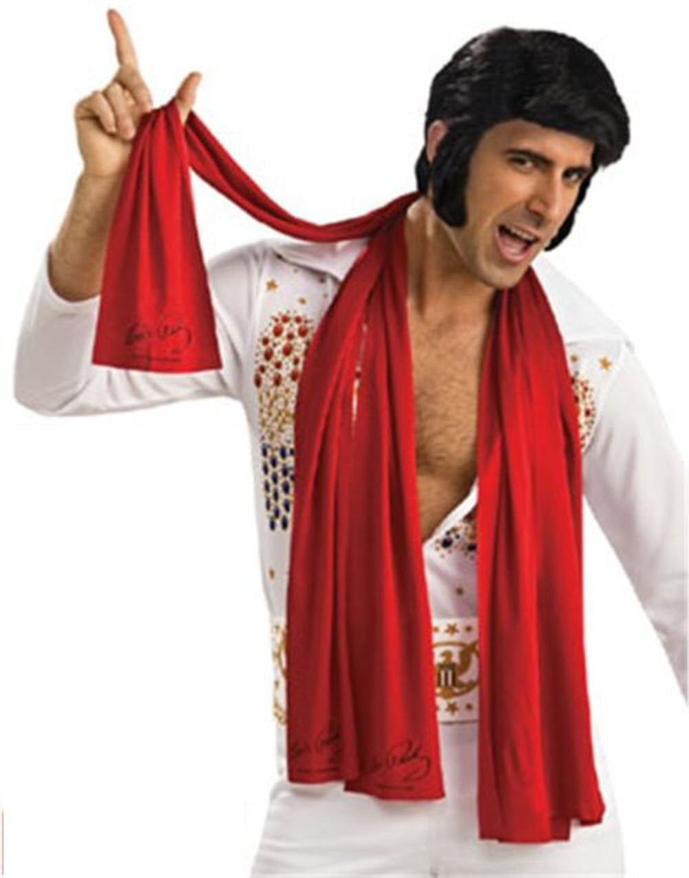 Elvis Presley Scarf Set of 3 Scarves Red 70s Las Vegas Halloween