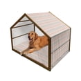 thumbnail image 1 of Orange and Pink Pet House, Hand Drawn Design with Timeless Triangle and Arrow Motifs, Outdoor & Indoor Portable Dog Kennel with Pillow and Cover, 5 Sizes, Multicolor, by Ambesonne, 1 of 4