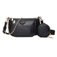 thumbnail image 1 of Bolso de mujer de gran capacidad con cierre de cremallera bolso de PU bolso de hombro para citas trabajo viaje negro tamaño libre, 1 of 8