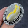 thumbnail image 2 of Natural Bumble Bee Jasper Gemstone 925 Sterling Silver Jewelry Ring Size 8, 2 of 2
