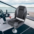 thumbnail image 4 of 2 Pack Folding Marine Seats, High Back Fishing Boat Seat with Thickened Sponge Padding and Hinge, Captain Chairs for Fishing, Cruises, Sightseeing, Speedboat, 4 of 7