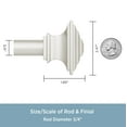 thumbnail image 4 of Kenney Mission Decorative Steel Bay Window Curtain Rod, 78-144" Adjustable Length, 3/4" Dia., Brushed Nickel, 4 of 7