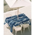 thumbnail image 3 of 54x80 Inch Outdoor Tablecloth with Umbrella Hole Zipper Rectangle Ocean Waves Rectangular Tablecloths Outside Waterproof Summer Beach Coastal Nautical Burlap Patio Table Cloth Cover for Picnic Party, 3 of 8