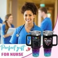 thumbnail image 3 of Nurses Gifts Nurse Tumbler with Handle & Straw - 40 oz Nurse Life Leopard Print Cup Coffee Mug Gifts for Women, Graduation, Appreciation, Nurses Week, 3 of 7