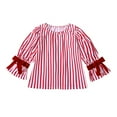 thumbnail image 5 of Gaexia Girls Long Sleeve Pajama Two Piece Set Striped Sleepwear Comfortable Loungewear For Children Soft Home Outfit Cozy Nightwear,Red,9-10 Years, 5 of 8