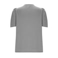 thumbnail image 4 of Women's Puff Sleeve Tops Crew Neck T-Shirt Solid Basic Tunic Tee Trendy Elegant Shirts Going Out Holiday Blouses Tees Costume Summer 2025, 4 of 6