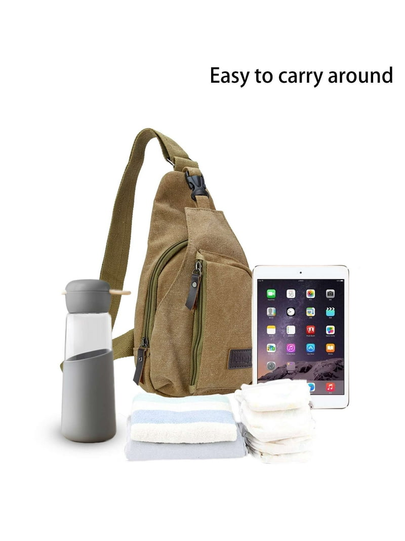 Canvas Sling Bag Crossbody Chest Pack for iPad Mini Shoulder Backpack Amazon.com | SIMU Sling Bag Pack Canvas Shoulder Sling  main image 2