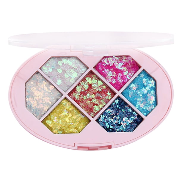 Fiudx Liquidación de ahorros de verano Sombra de ojos Maquillaje Flash Europeo Y Estilo Cong Lazy Flash Lentejuelas Sombra de ojos