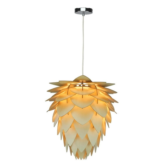 Bethel International JU02C19 Exquisite Ceiling Fixture - Color:White-Color:Natural Wood