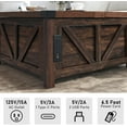 thumbnail image 4 of ChVans 35.6" Square Lift Top Coffee Table, Farmhouse Coffee Table with Storage & Charging Ports, Wood Center Table w/Large Hidden Space for Living Room Home Office, Brown, 4 of 6