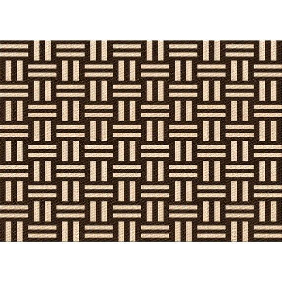 Ahgly Company Indoor Rectangle Patterned Black Bean Brown Area Rugs, 6' x 9'