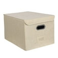thumbnail image 2 of Linen Fabric Storage Bin with Lid Clothes Storage Containers for Home Bedroom Closet Office, 2 of 3