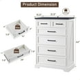 thumbnail image 6 of ACCOHOHO 6 Drawer Dresser for Bedroom, Farmhouse 46" High Wooden Country Style Drawer Chest, Wide Metal Handle Pull-out Storage Cabinet, White, 6 of 6