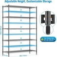 thumbnail image 3 of 48x18x72 Inch Wire Shelving with Wheels, 3000 Lbs Heavy Duty Storage Shelves, Commercial-Grade Adjustable Utility Shelf, NSF-Certified Metal Storage Rack with Shelf Liners, 5-Tier, Matte Black, 3 of 8