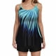 thumbnail image 1 of Traje de baño de 2 piezas para mujer, trajes de baño para mujer, traje de baño de mujer con abertura trasera, estampado de hojas multicolor, pantalones y tirantes, traje de baño dividido para mujer, 1 of 5