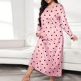 thumbnail image 2 of Pajamas Nightdress for Women Plus Size Pullover Nightgown Fashion Print Long Sleeve Sleepwear Dress, 2 of 3