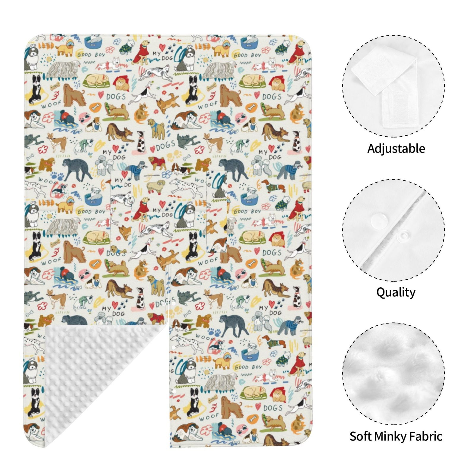 Naloa Dogs Funny Pets Baby Car Seat Cover, Breathable Baby Carrier Cover, Multiuse Baby Carrier Cover & Nursing Breastfeeding Cover