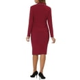 thumbnail image 3 of Conjunto de traje de trabajo para mujer INSPIRE CHIC de 2 piezas, chaqueta de blazer con ribete de tweed y falda, tamaño XS, color rojo vino, 3 of 6