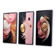 thumbnail image 3 of Designart "Whimsical Liquid Pink and Gold Art Glamorous Charm" Abstract Shapes Framed Wall Art Set Of 3 - Gold Transitional Frame Canvas Set For Living Room Decor, 3 of 6