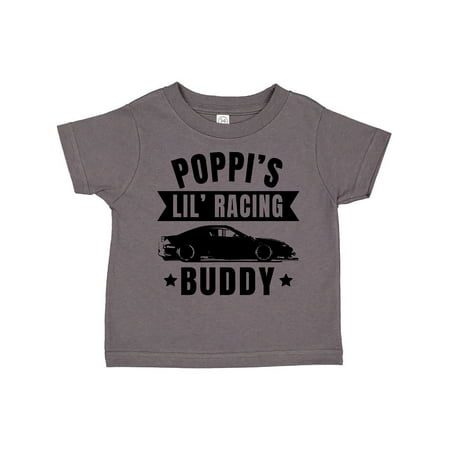 

Inktastic Poppis Lil Racing Buddy with Car Silhouette Gift Toddler Boy or Toddler Girl T-Shirt