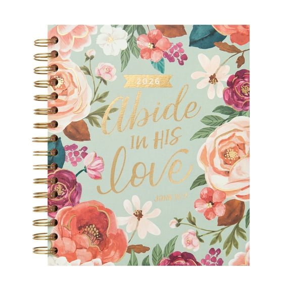 Mintgreen Monthly Weekly Medium (7.25"x 8.75") Sage Floral Scripture 15 Month Oct 2025-Dec 2026