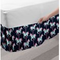 thumbnail image 2 of Baby Bed Skirt, Carousel Horses Playthings Merry Go Round Joyful Circus Amusement Park, Elastic Bedskirt Dust Ruffle Wrap Around for Bedding Decor, 4 Sizes, Indigo Pale Blue Pink, by Ambesonne, 2 of 2
