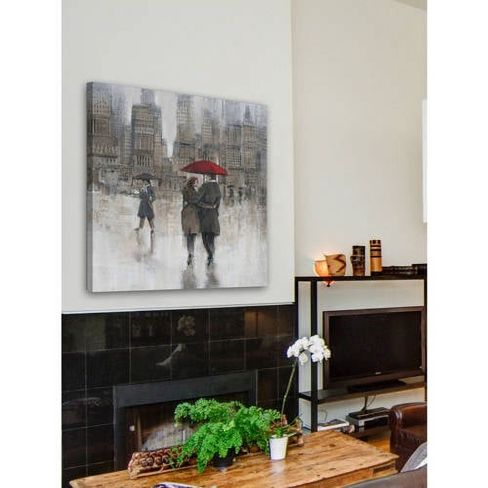 Marmont Hill "City Rain" Painting Print on Wrapped Canvas