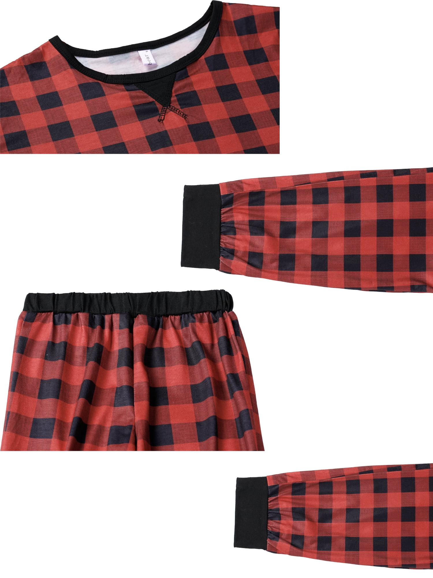 DARING DIVA Men's Christmas Family Plaid Print Pajama Sets S Red