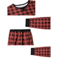 thumbnail image 4 of INSPIRE CHIC Christmas Red Black Plaid Print Long Sleeve Top Matching Pants Family Pajama Set Boys & Girls M Red, 4 of 5